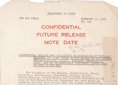 Text of the Allied Governments’ December 17, 1942, Declaration on the Holocaust