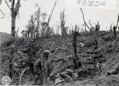 Troops are shown on the alert for enemy action on hill 511
